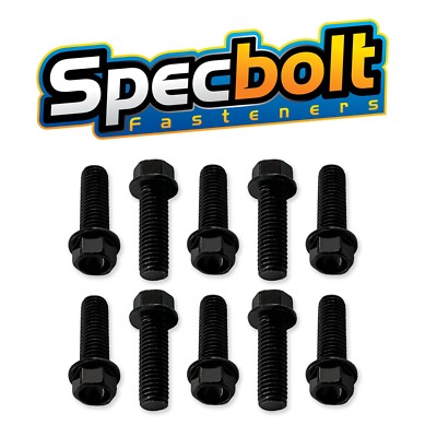 10 Specbolt M8-1.25x25mm Black Wurks Bolts for KTM Honda Kawasaki Yamaha Suzuki