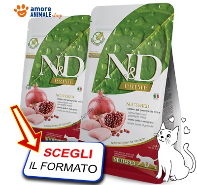 Farmina Cat n & D Prime Grain Free - Kastriert   Huhn Und Granatapfel 300 Gr