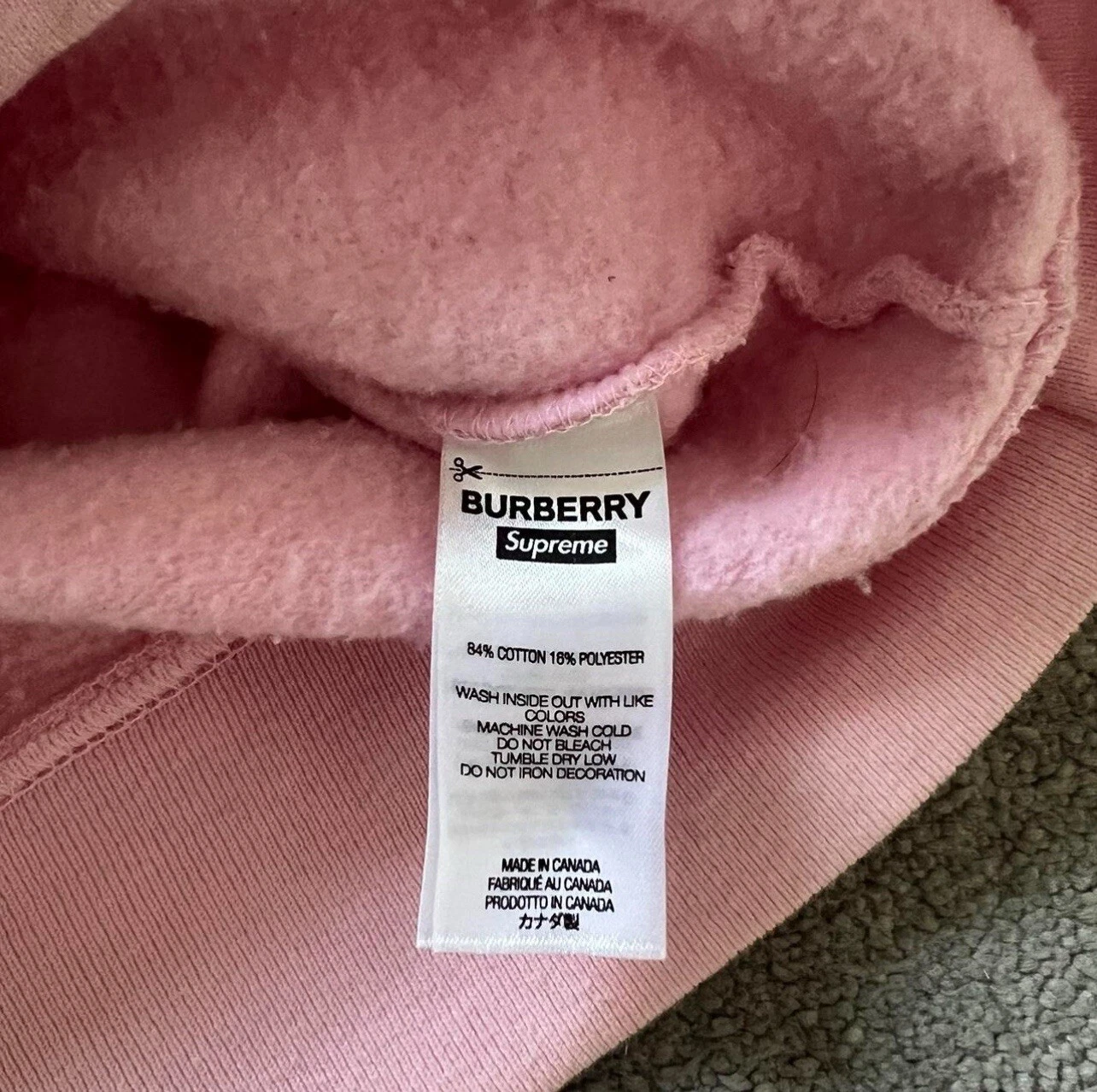 felpa con cappuccio supreme x burberry