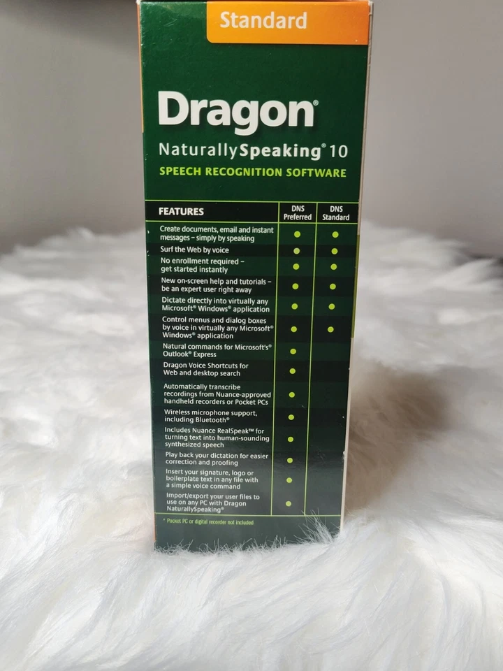 Dragon Naturally Speaking 10 Standard Speech Recognition Software (PC) SEALED - Image 4 of 4