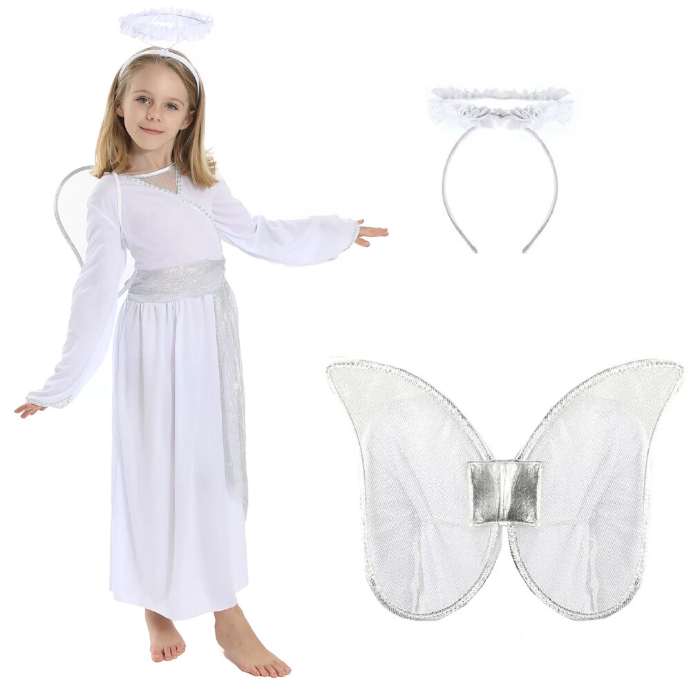 white christmas dresses Deluxe Girls Golden Angel Costume main image 1