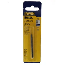 Irwin Hanson 8317 4mm-0.70 High Carbon Steel Plug Tap, M4-0.70