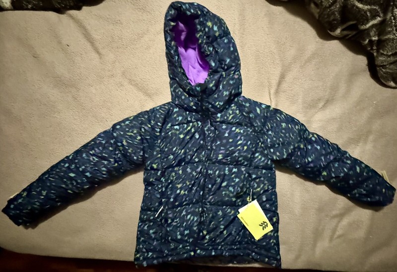 All In Motion Girls Water & Wind Resistant Padded Puffer Jacket XL 14/16Ski Logo