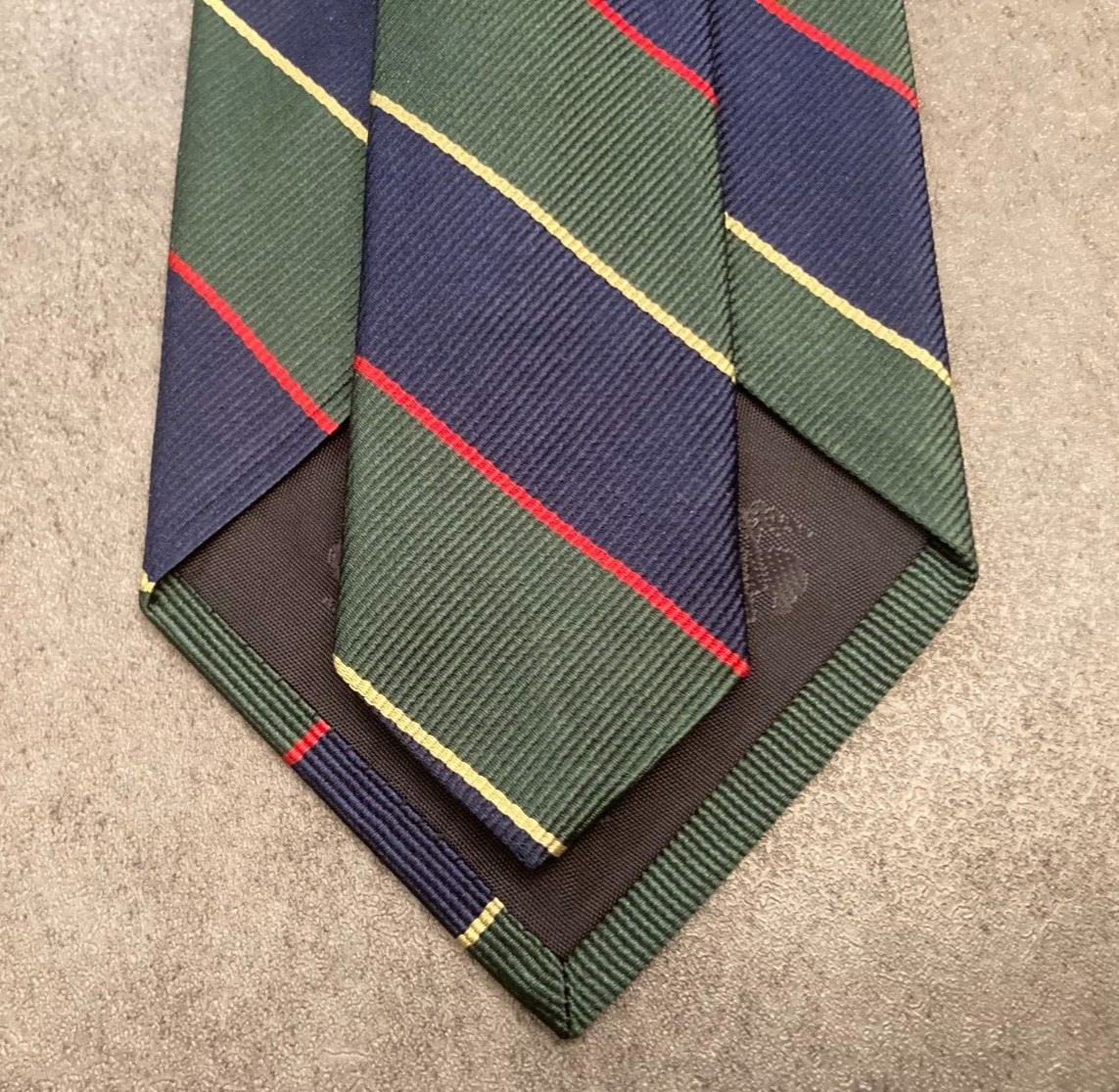 Brooks Brothers Green, Navy, Red, & Yellow Striped 100% Silk