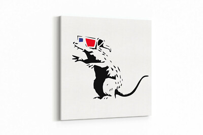 Leinwand Banksy 3D Rat Wandbild Kunstdruck Streetart Grafitti Canvas Deko 