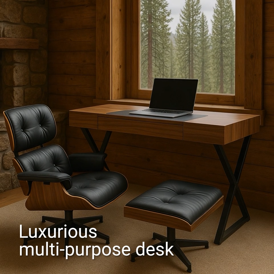 Homeology ADONIS Gloss White And Chrome Ergonomic Home Office Luxury Computer Desk~5024578952320 06c Mp - View #5