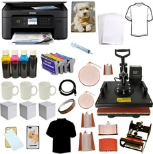 15x15" 8in1 Heat Transfer Press Epson Printer Dye Sublimation Ink Sublimation PK