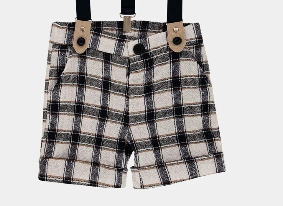 LALALU' SET BATTESIMO SALOPETTE PAPILLON CAMICIA BAMBINO ESTATE 6 9 MESI - Immagine 4 di 4