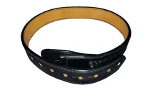 Dutyman 6021 Belt 1.75 Inch Basketweave Leather Lined Sam Browne Black 30