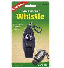 Coghlan's Four Function Emergency Safety Whistle Thermometer Magnifier Compass