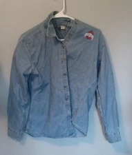 NEW J. America Ohio State Buckeyes Long Sleeve Denim Button Shirt Size MEDIUM