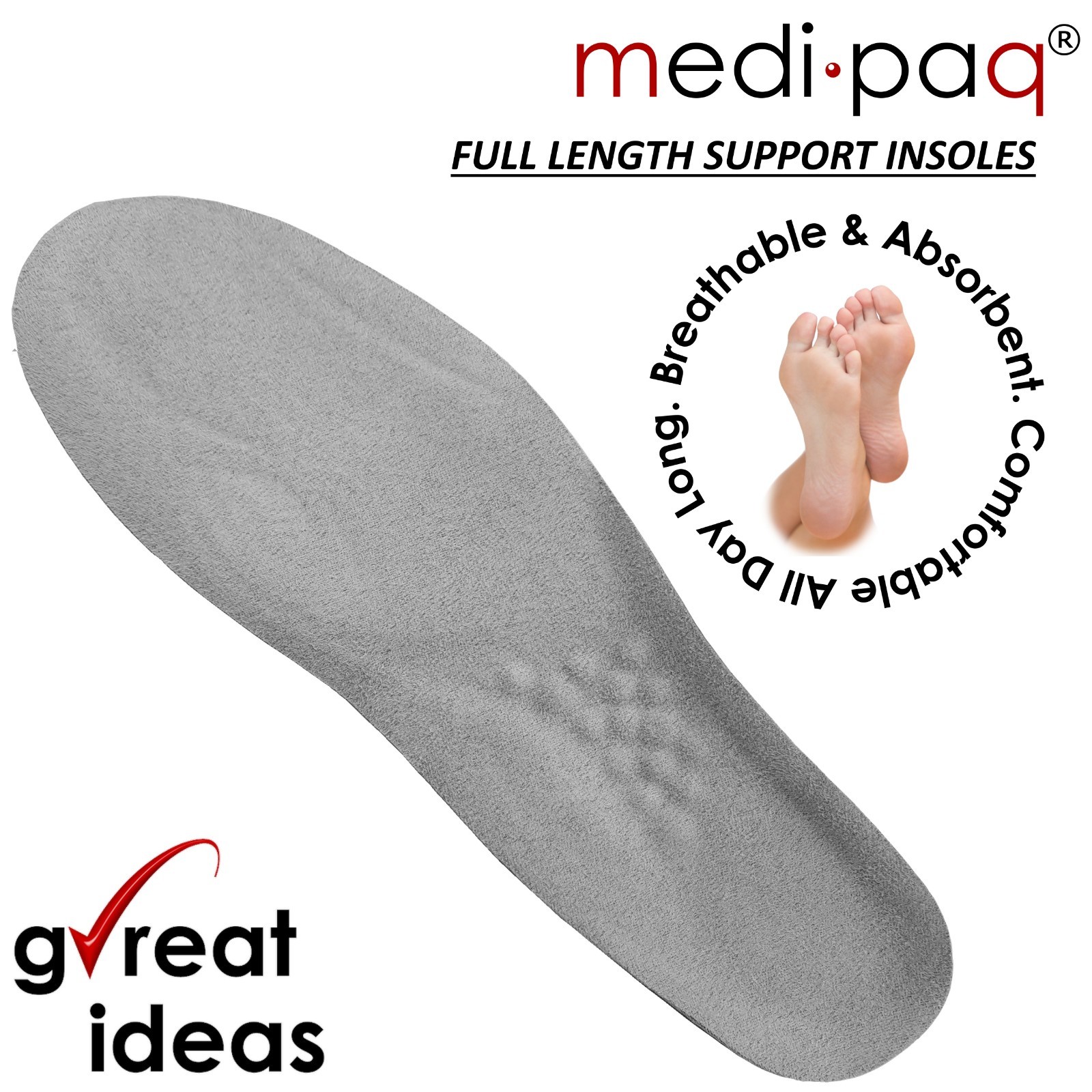 Gel Insoles For Shoes 2 Pairs Foot Orthotic Support Insert Heel Feet Arch Pad UK eBay
