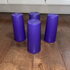 Tupperware Tumblers 12 oz Beverage Cups #115-12 Purple Stackable Set Of 4