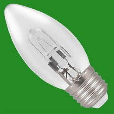 10x 28W (=37W) Dimmable Halogen Clear Candle Light Bulbs ES E27 Screw Lamps