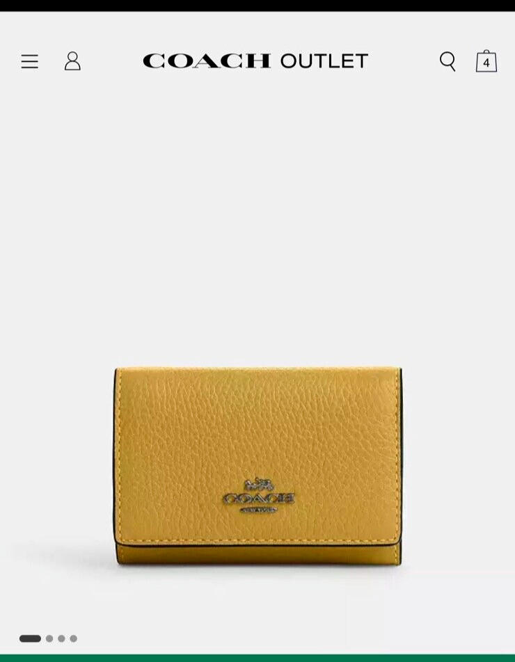 Coach Micro Snap Wallet Flax2/Black Antique  Refined Pebble Leather CM238 NWT image 5