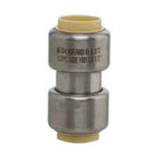 3/4" x 1/2" 304SS Pushfit Coupling