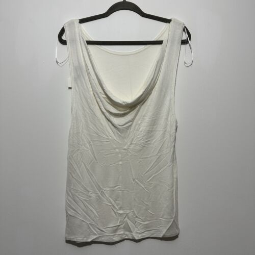 H&M Ladies Ivory Blouse Top XS Viscose Sleeveless Oversized - 第 1/6 張圖片
