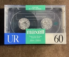 Maxell UR 60 Minute Blank Audio Cassette Tape Media Sealed NOS Normal Bias