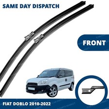 Front Windscreen 24" 16" Flat Aero Wiper Blades for Fiat Doblo 2010-2026