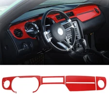 Red Dashboard Center Console Panel Cover Trim Accessories For Ford Mustang 10-14