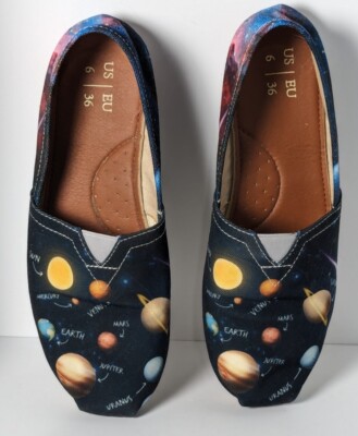 Solar System Planets Casual Flat Shoes Sz Ms Frizzle Astronomy Teacher  Space - Main Image