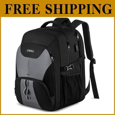 Durable 50L Travel Backpack with Comfortable Mesh Straps - 17-Inch Laptop Bag