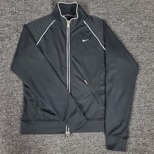 Nike Jacket Womens Small 4/6 Black Dri Fit Full Zip Mock Running Outdoor Stretch