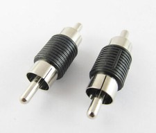 1pcs RCA Coupler AV Audio Adapter Connector Male Plug to RCA Male Nickel Black