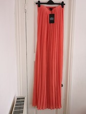 Missguided long maxi pleated orange dress