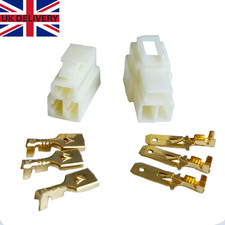 3 WAY PIN 6.3mm Male Female ABS Electrical Plug Connector Terminal Block UK