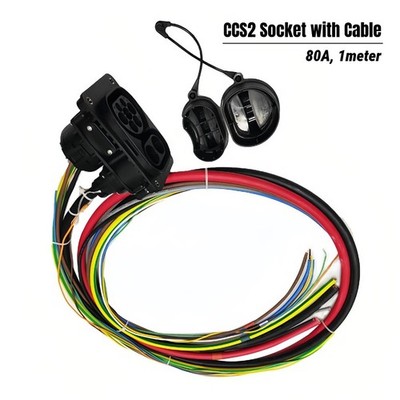 CCS2 EV Charging Inlet Port/Socket (Car Side), 80A 1000VDC Max, With 1m Cable