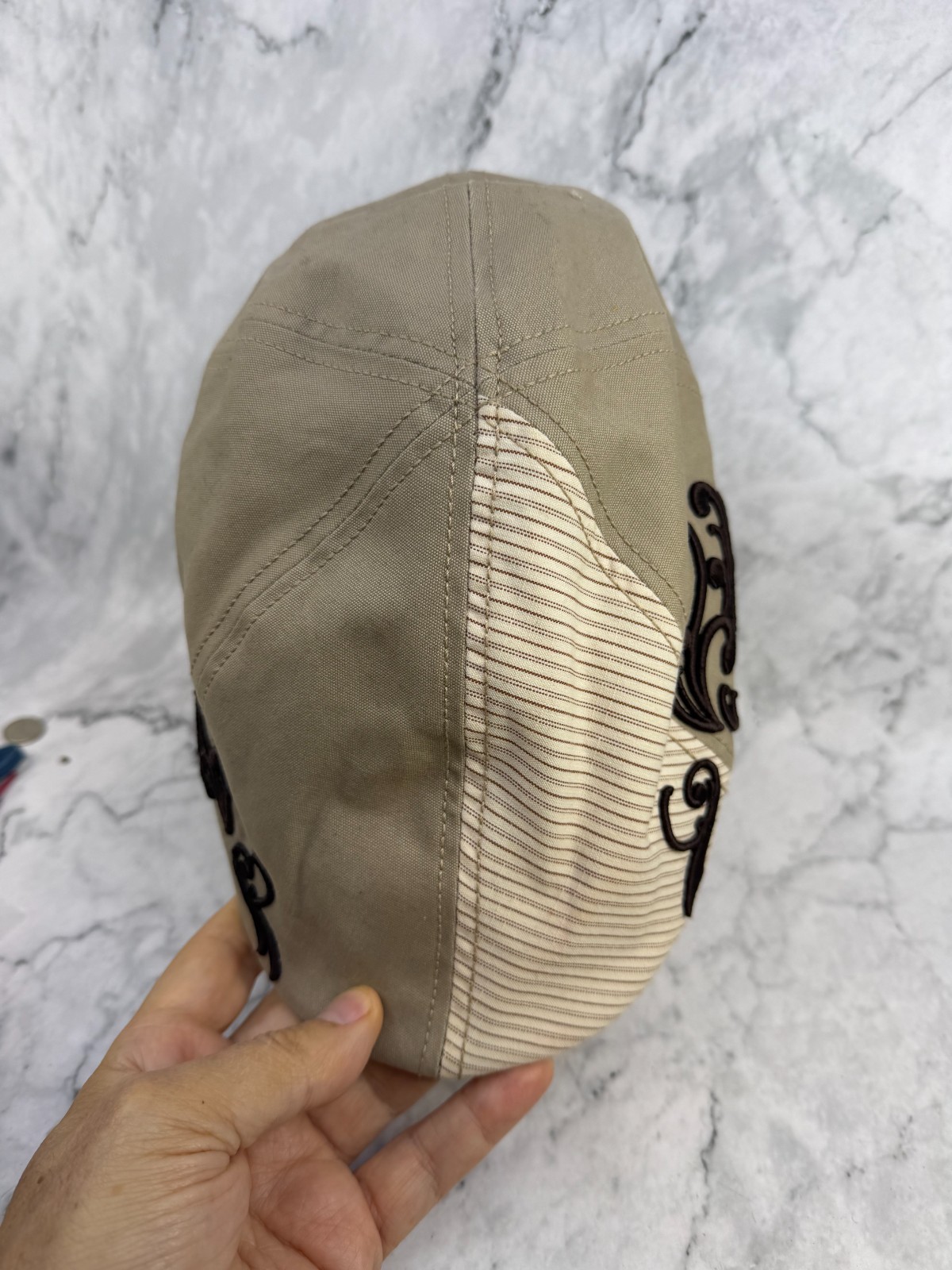 Goorin Flat Cap Multi Color Brown, Tan, Cream Chocolate Scrolling Med image 7
