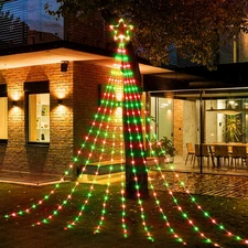 Christmas Decorations Star String Lights - 344 LED 11.8Ft 9 Strands Waterfall Tr