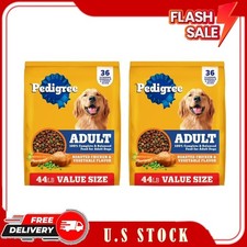 2 Bag Pedigree Complete Nutrition Adult Dry Dog Food, Chicken  Vegetable, 44 lb