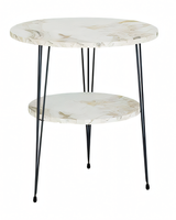 Beistelltisch Aus Metall In Beige Modern Eleganter Wohnstil