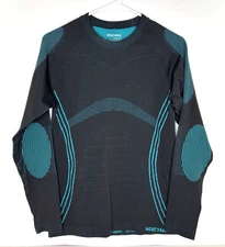 Nooyme Performance Base Layer Top Women's XXL Black Teal Running Cycling Active