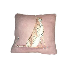 New Without Tags NWT Blush Cheetah Accent Pillow Safari Decor16x16