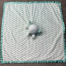 Cloud Island Baby Lovey Elephant Chevron Teal Security Blanket Plush Oversized