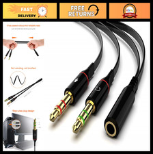 3.5mm Headphone Splitter Adapter, Dual Male Mic Cable for PC, Audio Stereo Jack