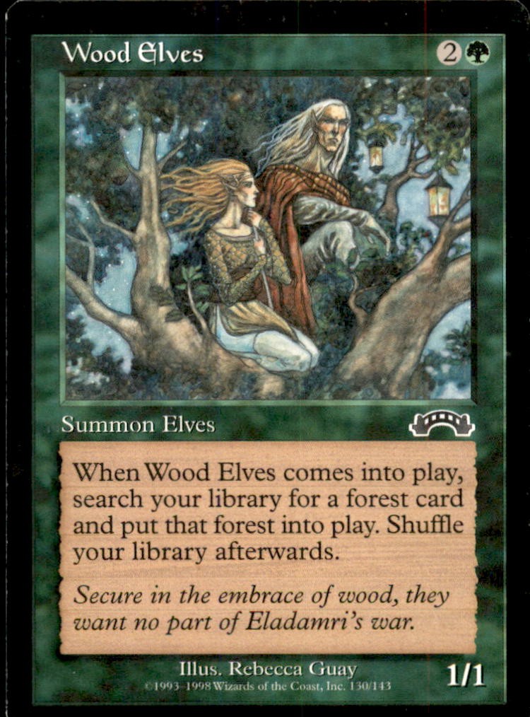 Wood Elves LP Light Play Exodus MTG [7073]