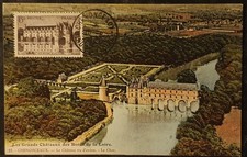 1944 CARTE MAXIMUM CARD  CHATEAU DE CHENONCEAUX 15Fs BARLANGUE  INDRE & LOIRE 37