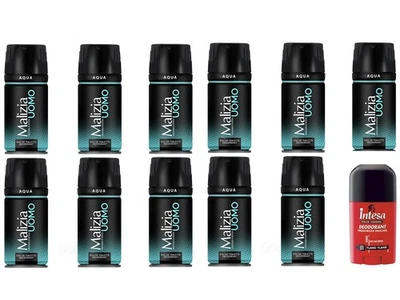 MIRATO S.P.A. MALIZIA UOMO AQUA deo EdT 11x 150ml + Zusatzartikel