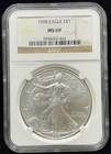 NGC MS69 1998 US American Silver Eagle One Dollar Coin-462