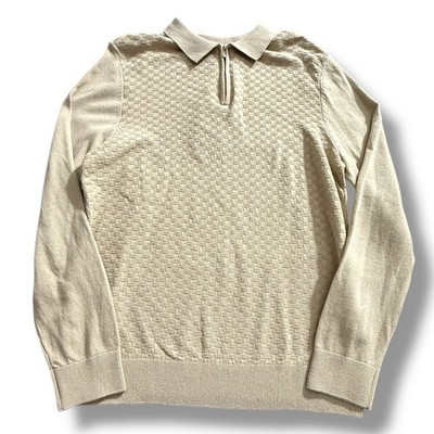 Threadbare Quarter Zip Light Brown Sweater Cotton-Blend Men's Size M NWT