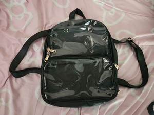 bat wing mini backpack Black Miniature by Banned Alternative – Banned Alternative Europe Disney Alice in Wonderland Style_Front Pocket Striped Bat Backpack with Limited Edition Color:NAVY CAMOUFLAGE