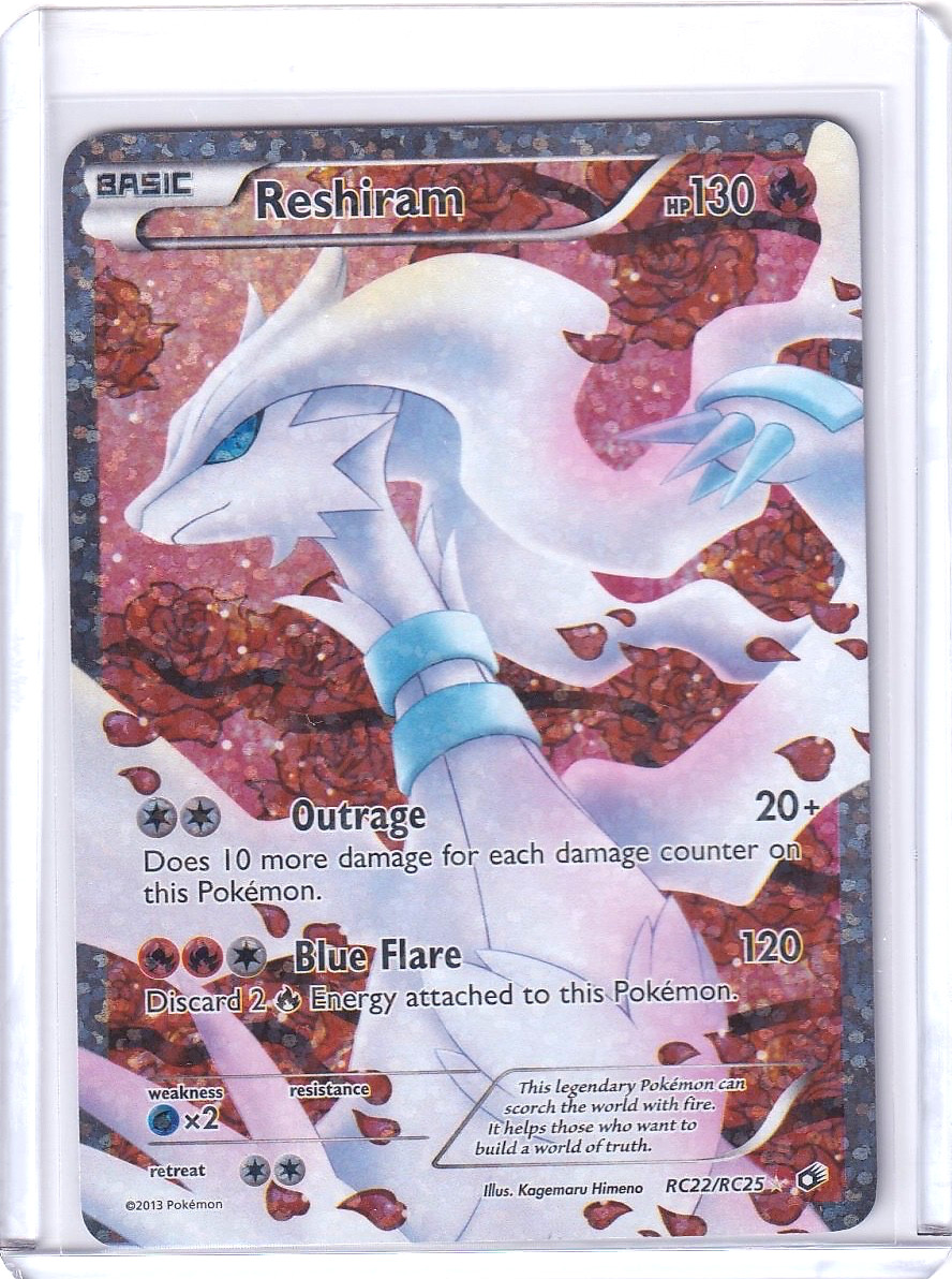Reshiram Full Art Holo #RC22 Pokemon Legendary Treasures 2013 TCG