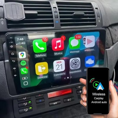 9' Android 15 Autoradio Apple Carplay GPS Navi FM Für BMW E46 3er 318 320 325 M3