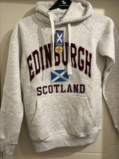 Edinburgh Scotland Harvard Print Hoodie Grey With Maroon Lettering small