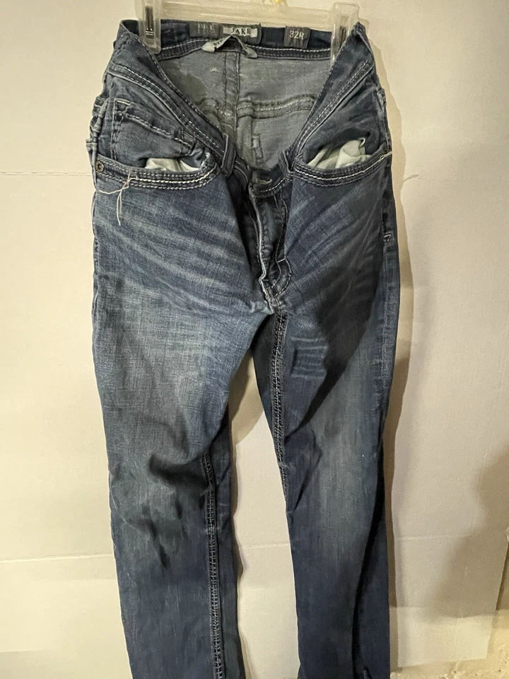 Пряжка BKE Джейк прямые штанины джинсы джинсовой ткани темно стирка эластичной мужчин 32 x 32 - Изображение 2 из 4