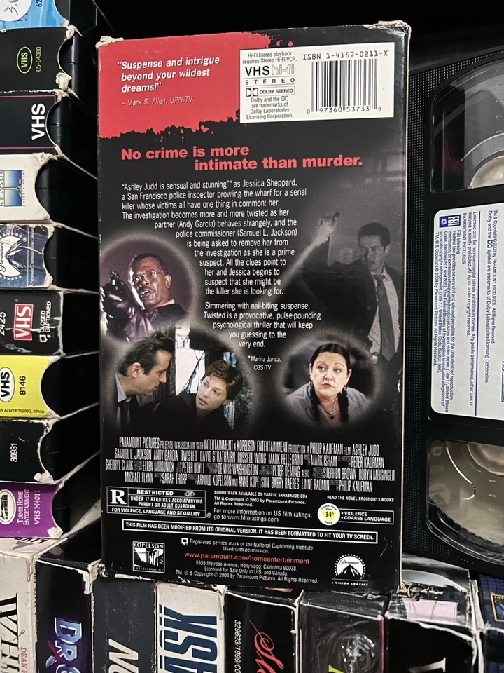Twisted VHS Tape 2004 Late Release Low Print Thriller Suspense HTF OOP Video R - Image 4 of 4